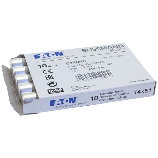 Fuse-link, LV, 16 A, AC 690 V, 14 x 51 mm, aM, IEC image 1