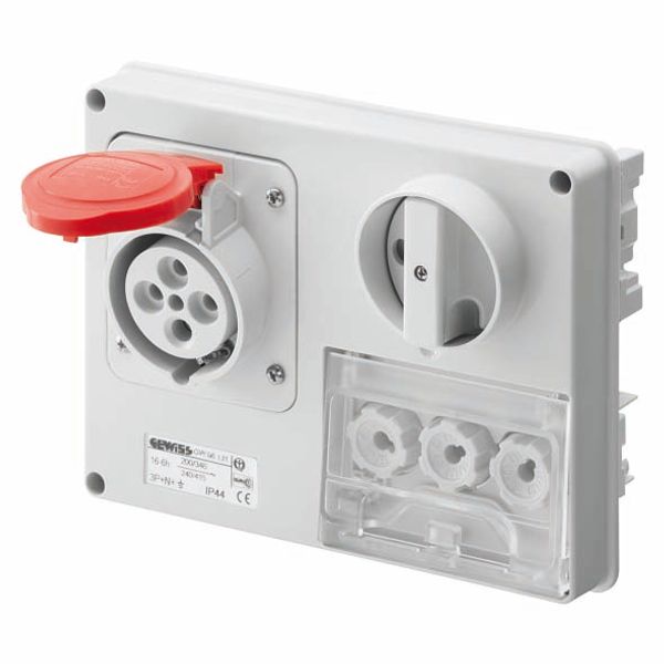 FIXED INTERLOCKED HORIZONTAL SOCKET-OUTLET - WITHOUT BOTTOM - WITH FUSE-HOLDER BASE - 2P+E 32A 380-415V - 50/60HZ 9H - IP44 image 2