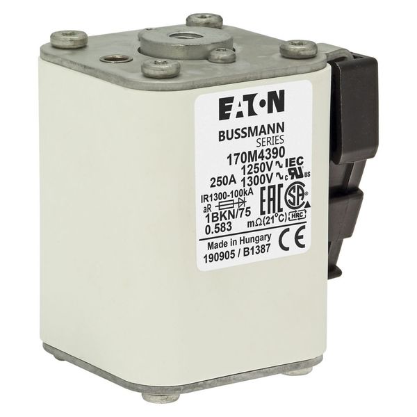 Fuse-link, high speed, 250 A, AC 1250 V, size 1, 53 x 69 x 74 mm, aR, IEC, UL, single indicator image 9