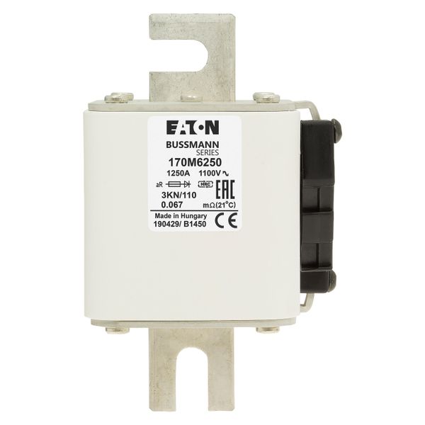 Fuse-link, high speed, 1250 A, AC 1100 V, size 3, 76 x 92 x 139 mm, aR, DIN, IEC, single indicator image 19