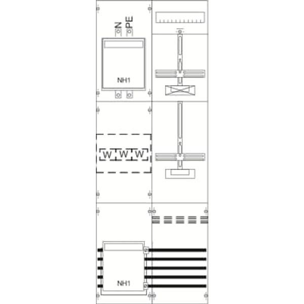 KA4242 Measurement and metering transformer board, Field width: 2, Rows: 0, 1350 mm x 500 mm x 160 mm, IP2XC image 5