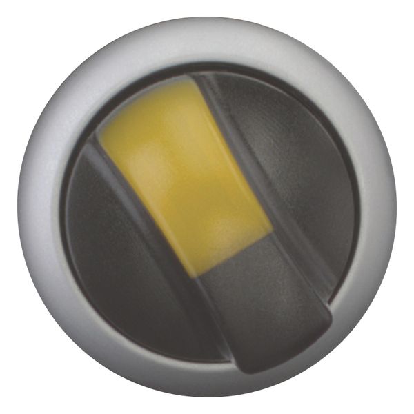 Illuminated selector switch actuator, RMQ-Titan, With thumb-grip, maintained, 2 positions (V position), yellow, Bezel: titanium image 5