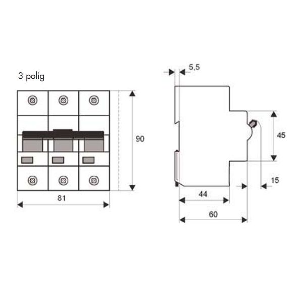 High Current Miniature Circuit Breaker C80/3 image 3