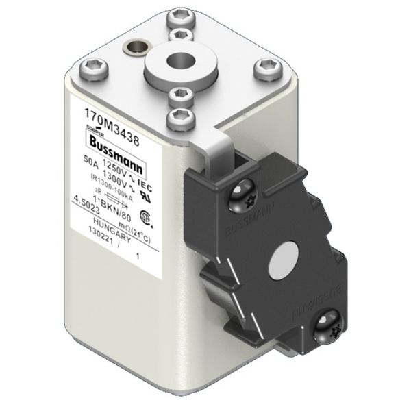 Fuse-link, high speed, 50 A, AC 1250 V, compact size 1, 45 x 59 x 81 mm, aR, IEC, UL, single indicator image 3