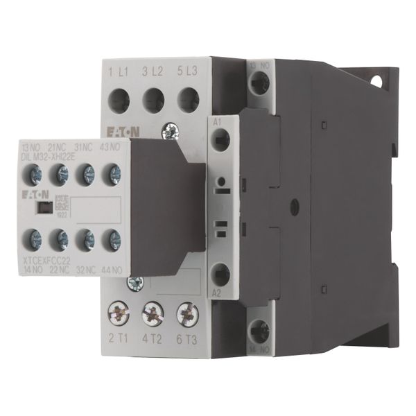 Contactor, 380 V 400 V 11 kW, 2 N/O, 2 NC, RDC 24: 24 - 27 V DC, DC operation, Screw terminals image 2