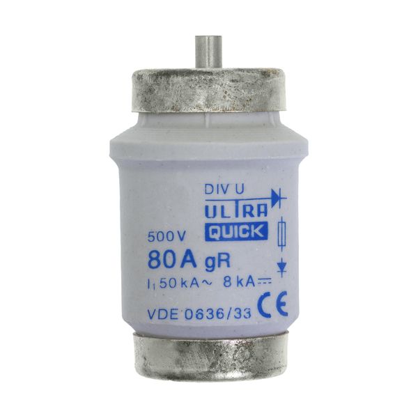 Fuse-link, low voltage, 80 A, AC 500 V, D4, aR, DIN, IEC, ultra rapid image 7