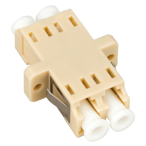 FO Coupler LC-Duplex,Plastic,Multimode,zirc,flange,beige,ECO image 1