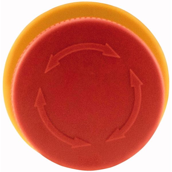 Emergency stop/emergency switching off pushbutton, RMQ-Titan, Mushroom-shaped, 30 mm, Non-illuminated, Turn-to-release function, Red, yellow image 1