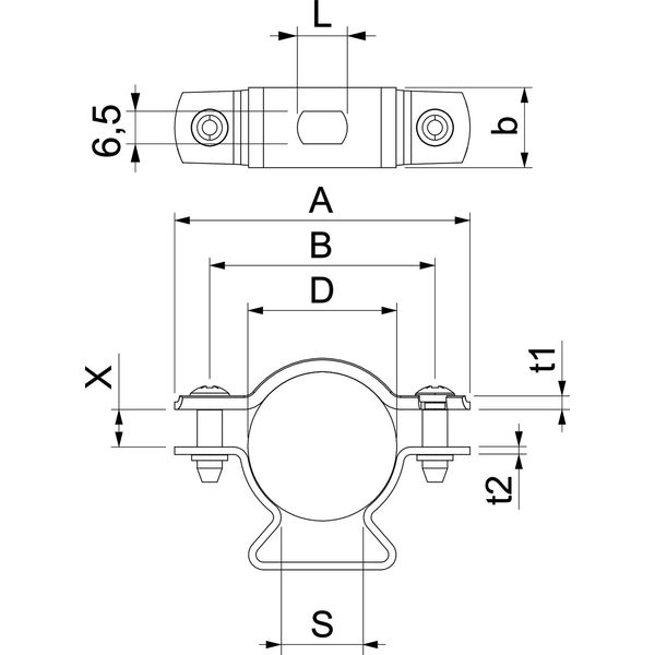 ASL 733 36 A4 Distance saddle with slot 30-36mm image 2