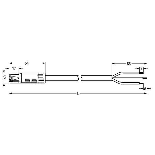 pre-assembled connecting cable;Eca;Socket/open-ended;black image 5