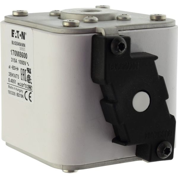 Fuse-link, high speed, 315 A, AC 1000 V, size 3, 74 x 92 x 76 mm, aR, IEC, UL, single indicator image 2