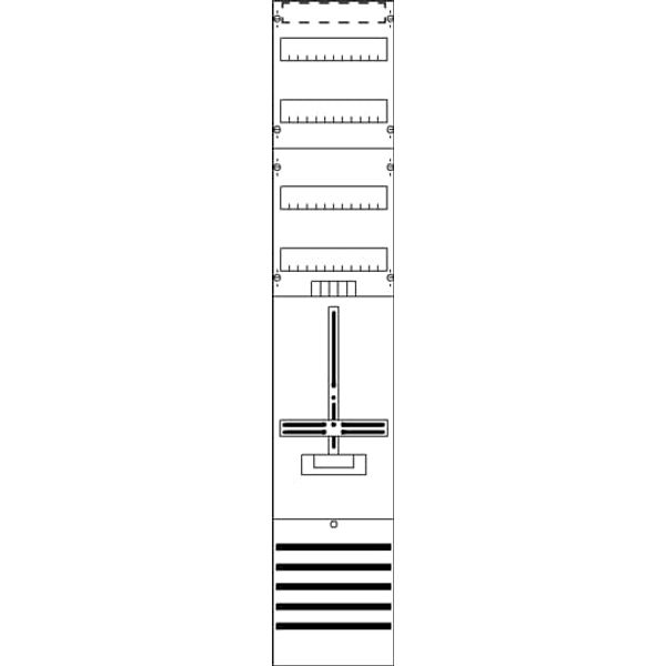 DF19C1V Meter panel, Field width: 1, Rows: 2, 1350 mm x 250 mm x 160 mm, IP2XC image 17