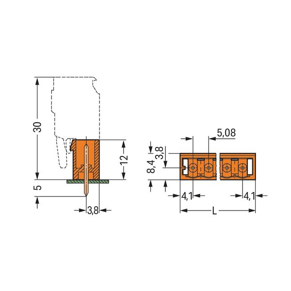 THT male header 1.2 x 1.2 mm solder pin straight orange image 3