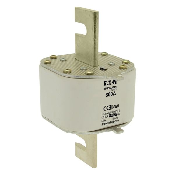 Fuse-link, LV, 800 A, AC 690 V, NH4, gL/gG, IEC, single indicator, live gripping lugs image 9