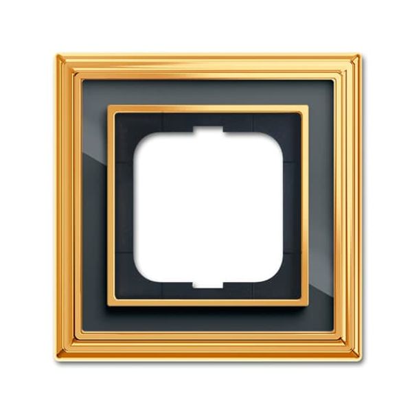1721-835-500 Cover Frame Busch-dynasty® polished brass anthracite image 1