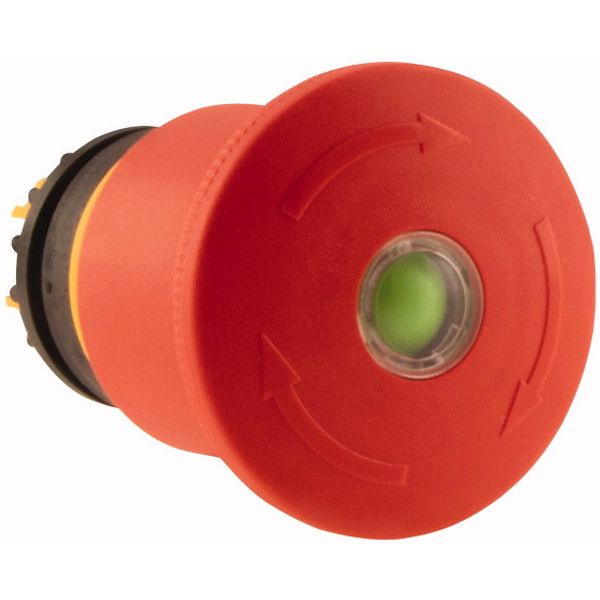 Emergency stop/emergency switching off pushbutton, RMQ-Titan, Palm-tree shape, 45 mm, Non-illuminated, Turn-to-release function, Red, yellow, RAL 3000 image 4