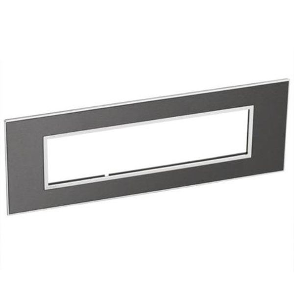 British standard plate Arteor square version 8 modules - brushed metal black image 1