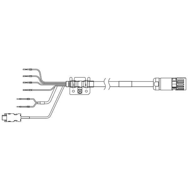 1SA series servo hybrid cable, 20 m, with brake, 230 V: 1 kW to 1.5 kW R8A19078E image 2