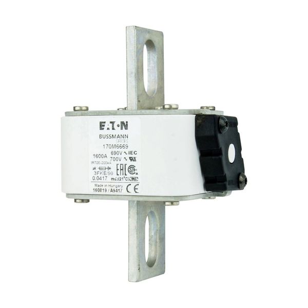 Fuse-link, high speed, 1600 A, AC 690 V, size 3, 76 x 92 x 135 mm, aR, IEC, UL, single indicator image 9