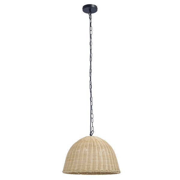 DE-0213-NAT Pendant IP20 CORTIC E27 15 Black Natural rattan image 1