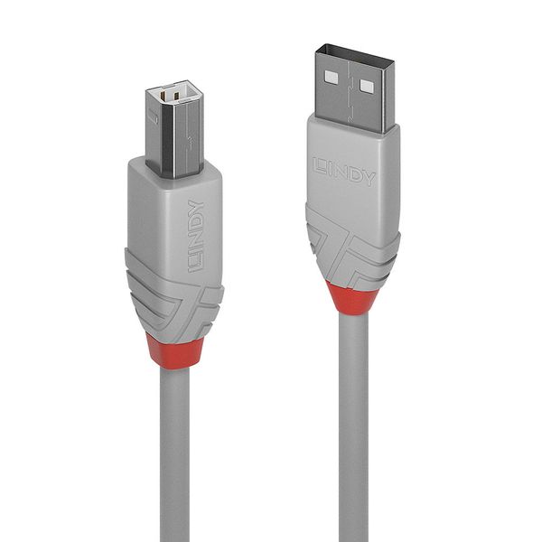 1m USB 2.0 Type A to B Cable, Anthra Line, Grey USB Type A Male to B Male image 1