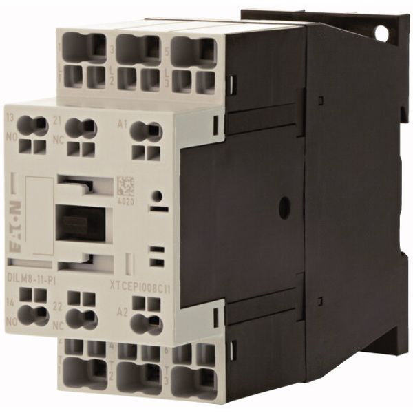 Contactor, 3 pole, 380 V 400 V 3.7 kW, 1 N/O, 1 NC, 110 V 50 Hz, 120 V 60 Hz, AC operation, Push in terminals image 2