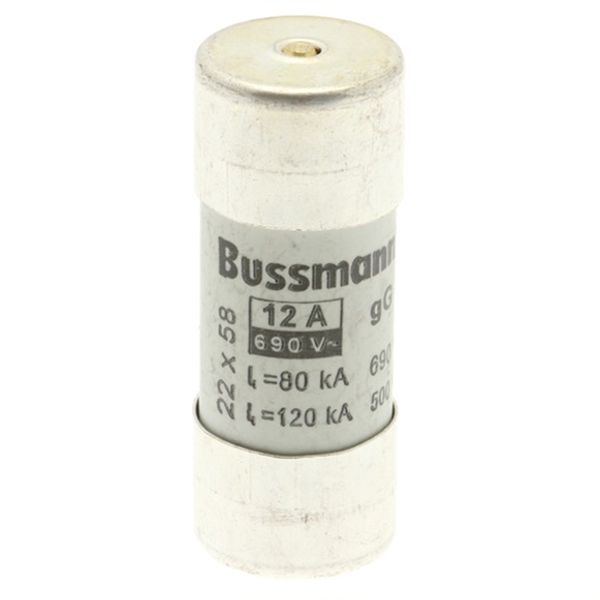 Fuse-link, LV, 12 A, AC 690 V, 22 x 58 mm, gL/gG, IEC, with striker image 2