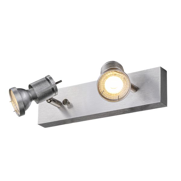 ASTO II wall- & ceiling lamp, GU10, max. 2x75W, brushed alu image 6