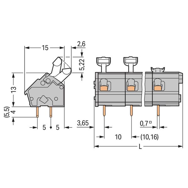 PCB terminal block push-button 2.5 mm² gray image 3