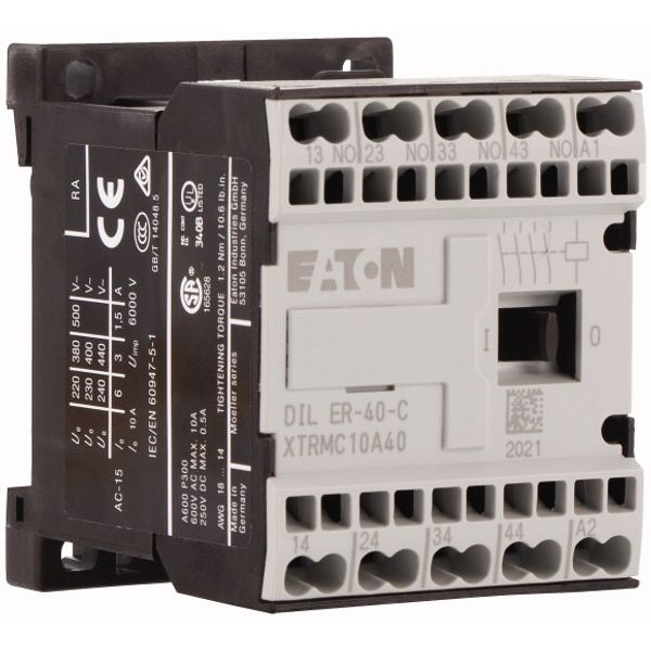 Contactor relay, 230 V 50 Hz, 240 V 60 Hz, N/O = Normally open: 4 N/O, Spring-loaded terminals, AC operation image 4