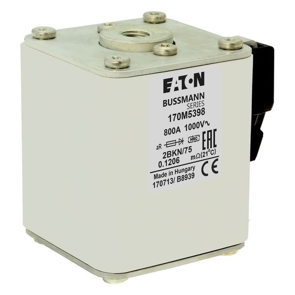 Fuse-link, high speed, 800 A, AC 1000 V, size 2, 61 x 75 x 77 mm, aR, IEC, UL, single indicator image 17