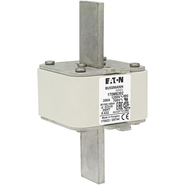 Fuse-link, high speed, 350 A, AC 1250 V, size 3, 76 x 76 x 155 mm, aR, IEC, single indicator image 20