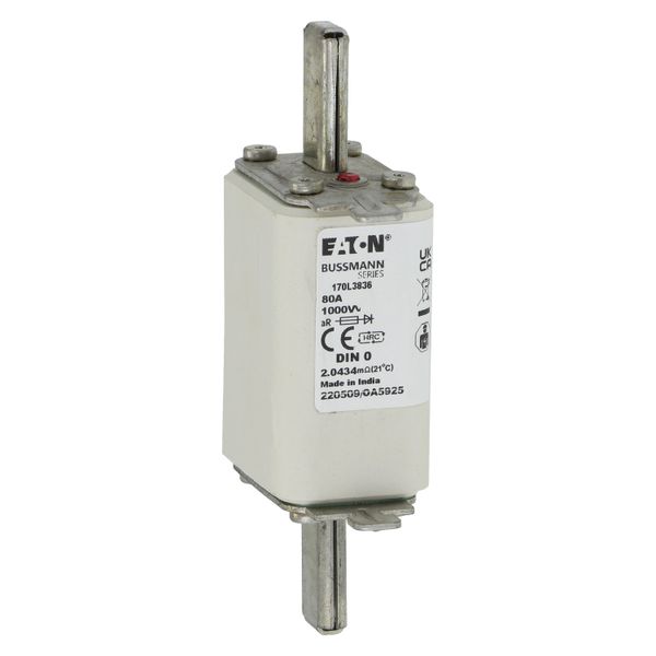 Fuse-link, high speed, 125 A, AC 660 V, DIN 00, 30 x 60 x 78 mm, aR, DIN, IEC, single indicator image 9