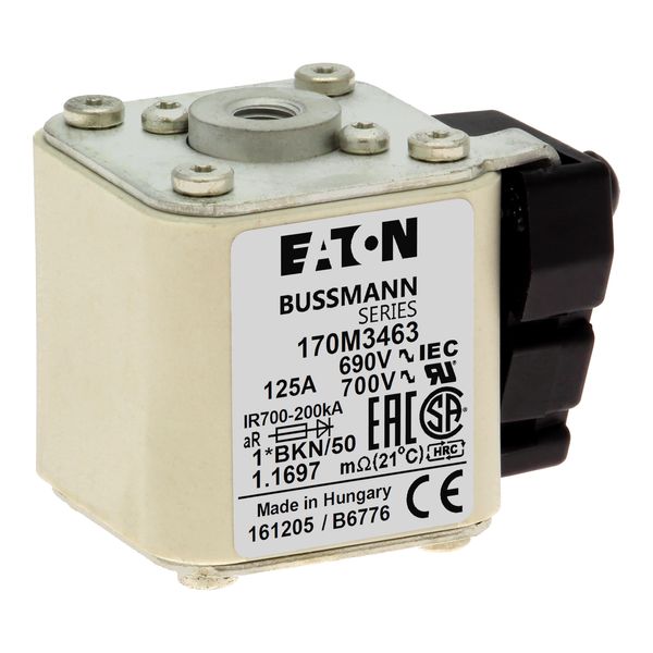 Fuse-link, high speed, 125 A, AC 690 V, compact size 1, 45 x 59 x 51 mm, aR, IEC, UL, single indicator image 12