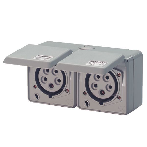 Cepex double receptacle 16A5p6h400V IP44 image 1