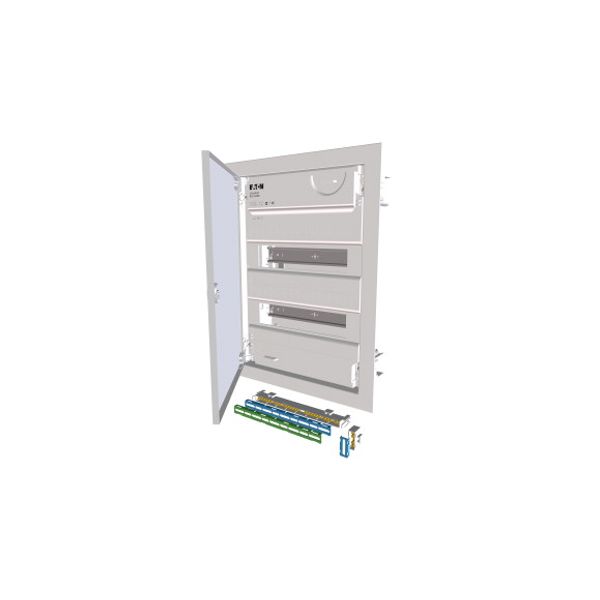 Compact distribution board-flush mounting, 2-rows, super-slim sheet steel door image 1