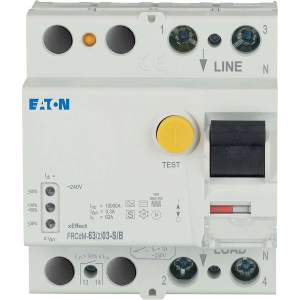 Digital residual current circuit-breaker, all-current sensitive, 63 A, 2p, 300 mA, type S/B image 2