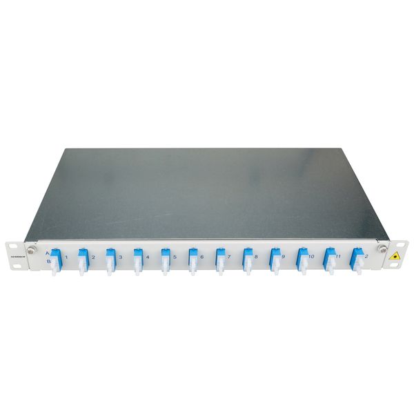 FO Patchpanel 19", 1U, sliding, for 4 fibers, SC, SM image 1