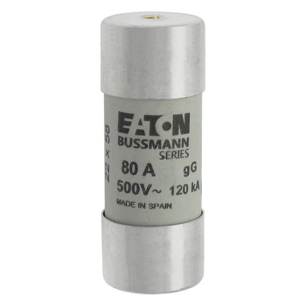 Fuse-link, LV, 80 A, AC 500 V, 22 x 58 mm, gL/gG, IEC, with striker image 20