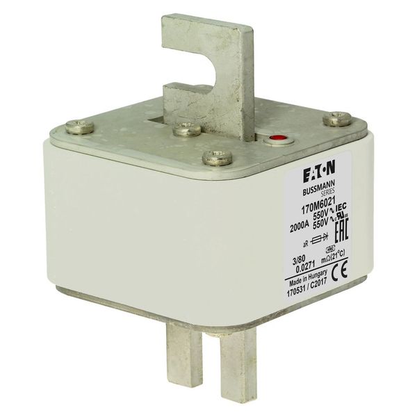 Fuse-link, high speed, 2000 A, AC 550 V, DIN 3, 76 x 76 x 109 mm, aR, DIN, IEC, single indicator image 20