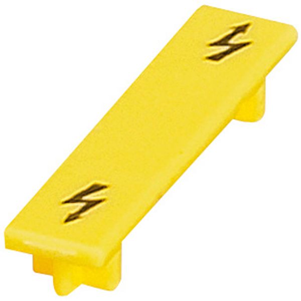 WARNING LABEL FOR 6MM² SCREW TERMINAL BLOCKS, YELLOW image 1