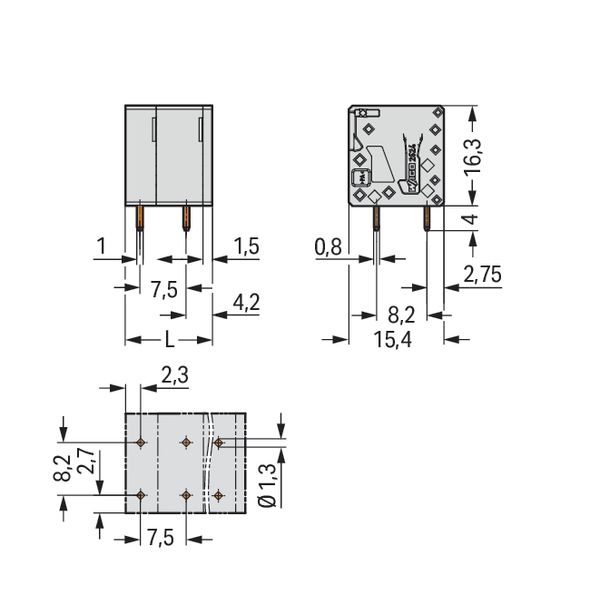 PCB terminal block 4 mm² Pin spacing 7.5 mm gray image 5