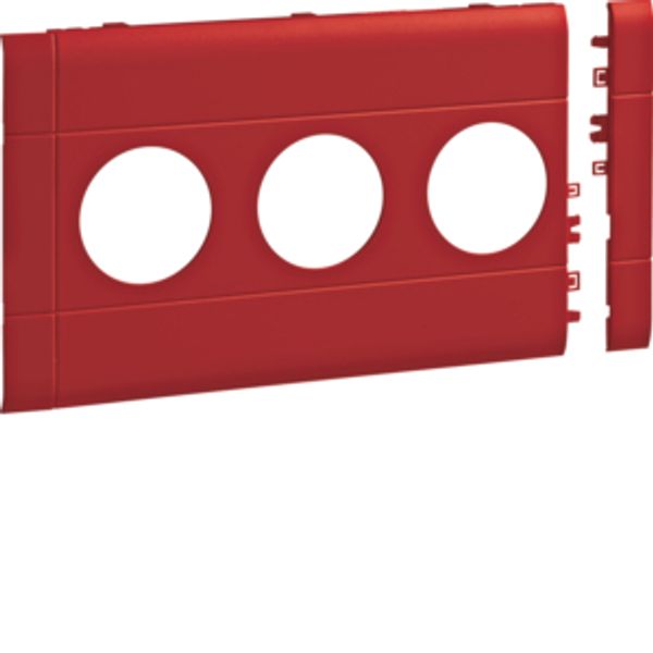 Frontplate 3-gang socket BRA/H/S 120 red image 1