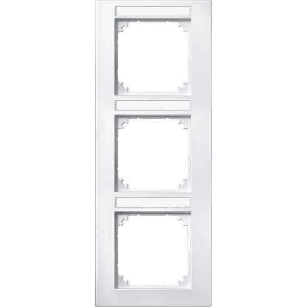 M-PLAN frame, can be labeled three times, vertical installation, polar white image 1