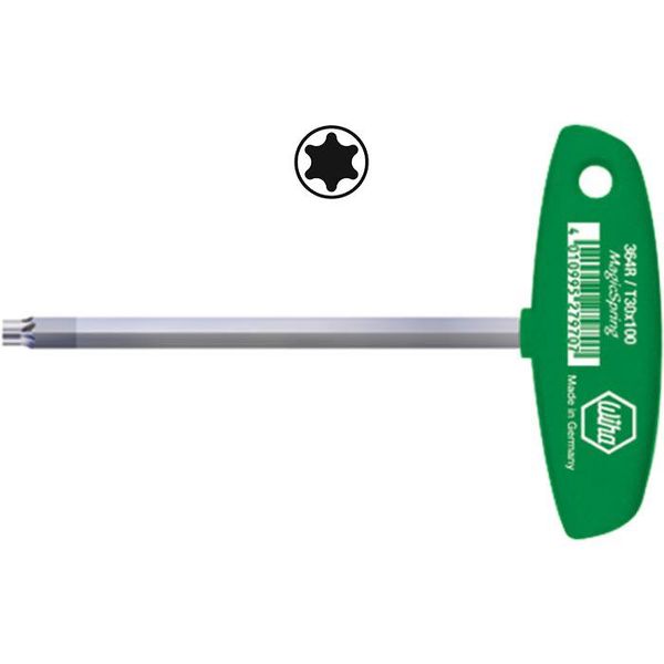 WIHA Dwarsgreep MagicSpring TORX Sleutel 364R T9x100 image 1