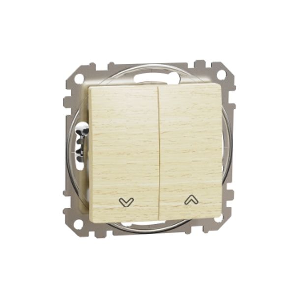 Sedna Design & Elements, Roller Blind switch 10AX, professional, wood birch image 3