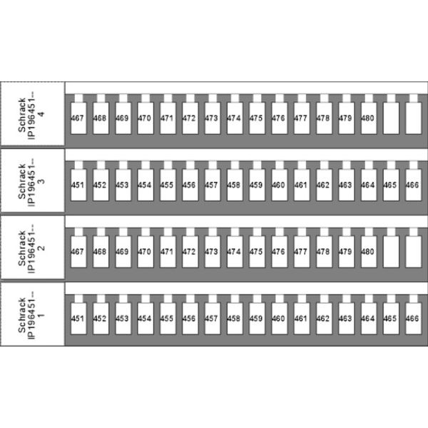 Marking tags for TB and ST - terminals, 451-480 (each 2x) image 1