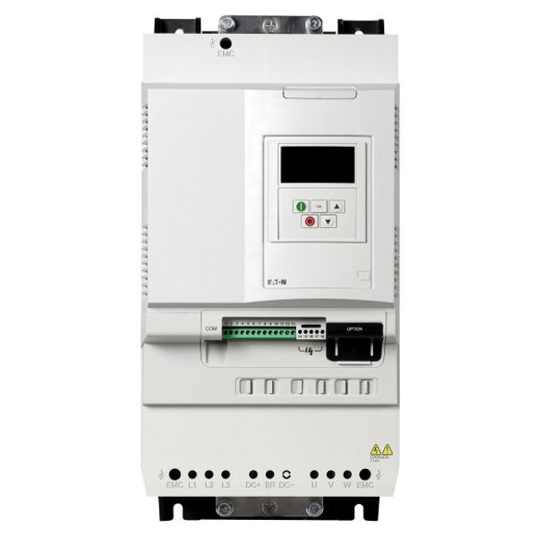 Frequency inverter, 230 V AC, 3-phase, 72 A, 18.5 kW, IP20/NEMA 0, Radio interference suppression filter, Additional PCB protection, DC link choke, FS image 1