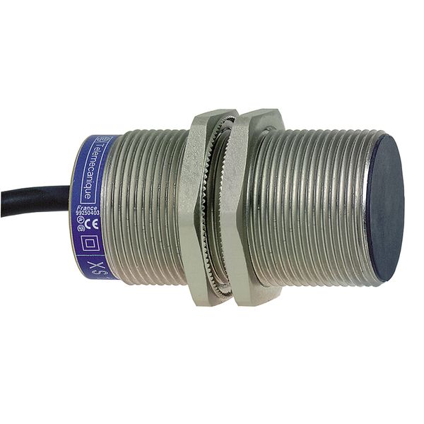 inductive sensor XS1 M30, L60mm, brass, Sn10mm, 12..24VDC, cable 5m image 1