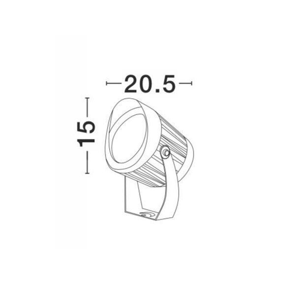 Black Aluminium & Glass LED 30 Watt 2800Lm 3000K 100-240 Volt 50Hz Beam Angle 38o IP65 D: 15 W: 20.5 cm image 1